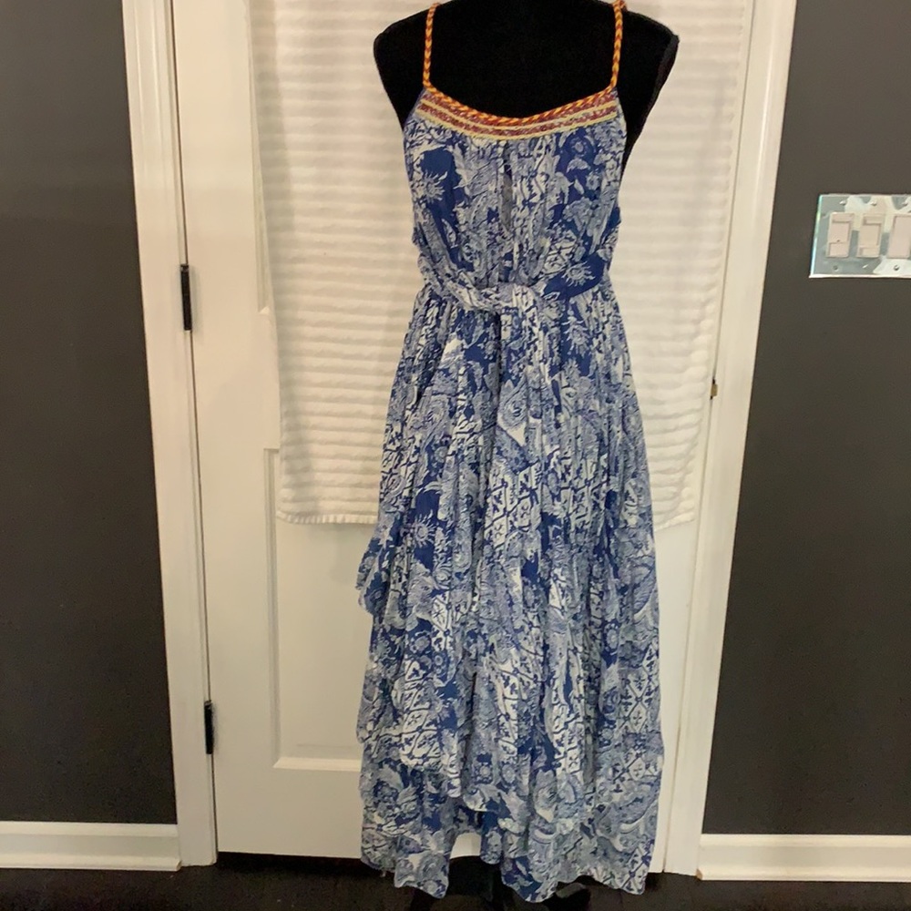 NWOT Free People Blue Beach Summer Paisley Boho Dress